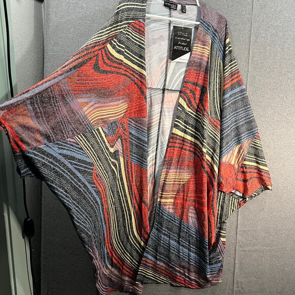 Attitudes by Renee Global Illusions Casknit Cocoon Cardige Honey Swirl Size 1X - Picture 6 of 11